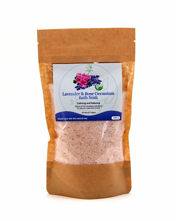 Lavender & Rose Geranium Bath Salt Blend